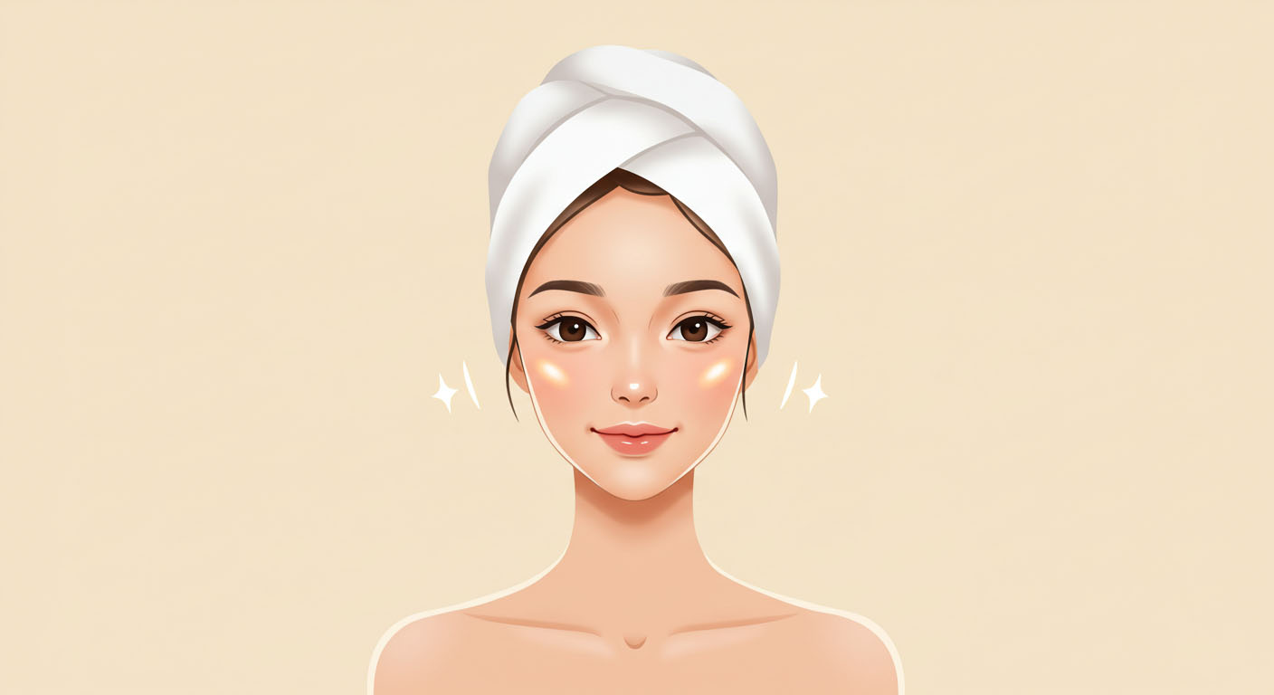 Diagram illustrating radiant skin after skin booster use.
